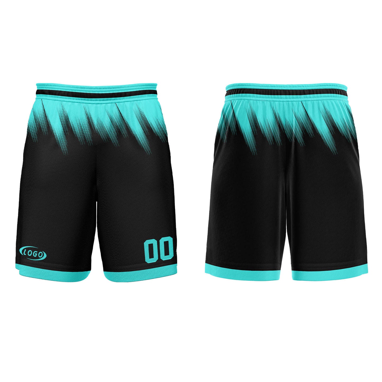 Benutzerdefinierter Schwarz Petrol Basketball Jersey Uniform Anzug gedruckt Ihr Logo Name Nummer