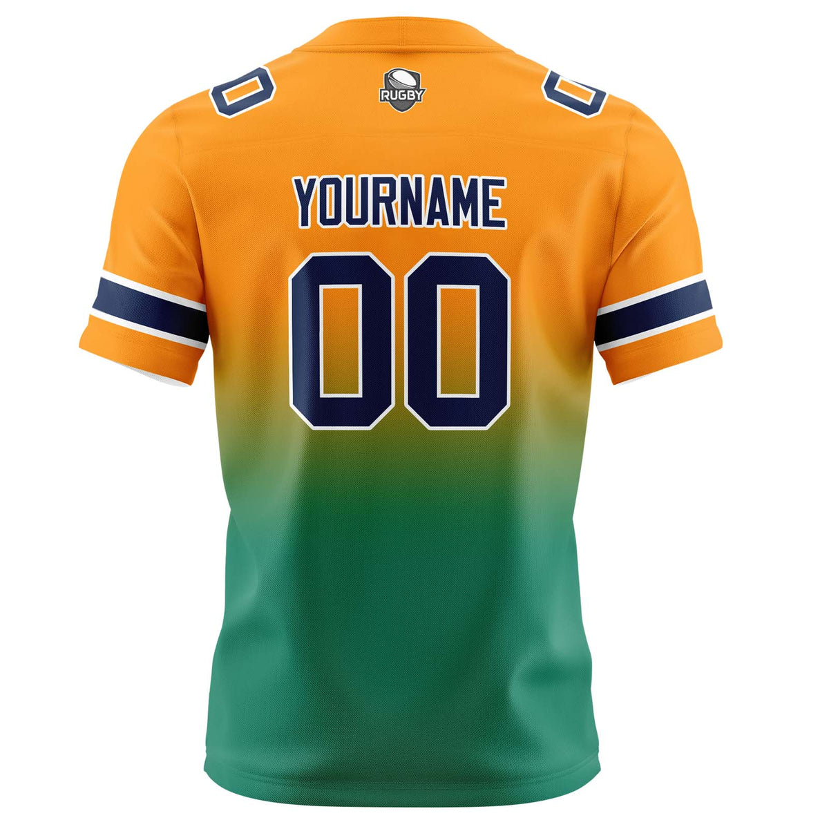 Benutzerdefinierte Gradient Fußball Trikots Personalisierte Name Nummer Logo Orange&Grün