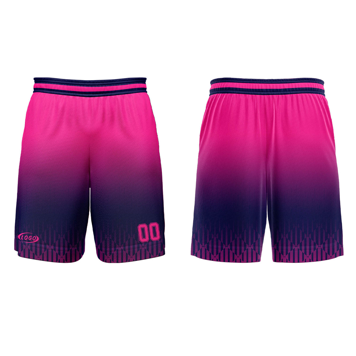 Benutzerdefinierter Blau Mary Rot Farbverlauf Basketball Jersey Uniform Anzug gedruckt Ihr Logo Name Nummer