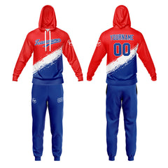 Benutzerdefiniert Rot Marine Tarnung Sport Jersey Satz Trainingsanzug Zur Seite fahren Kapuzenpullover Oberteile und Hose Satz Königlich