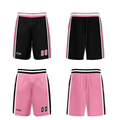 Benutzerdefinierte Schwarz Rosa Reversible Basketball Jersey Personalisierte Drucken Name Nummer Logo