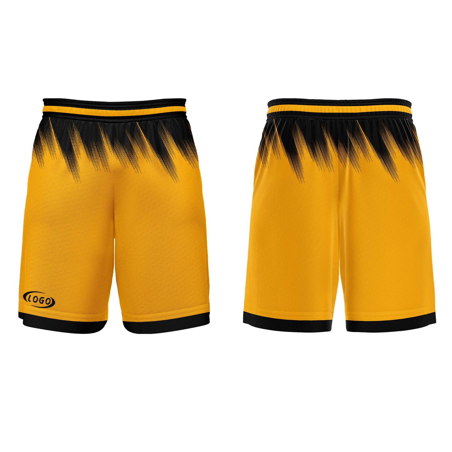 Benutzerdefinierter Gelb Schwarz Basketball Jersey Uniform Anzug gedruckt Ihr Logo Name Nummer