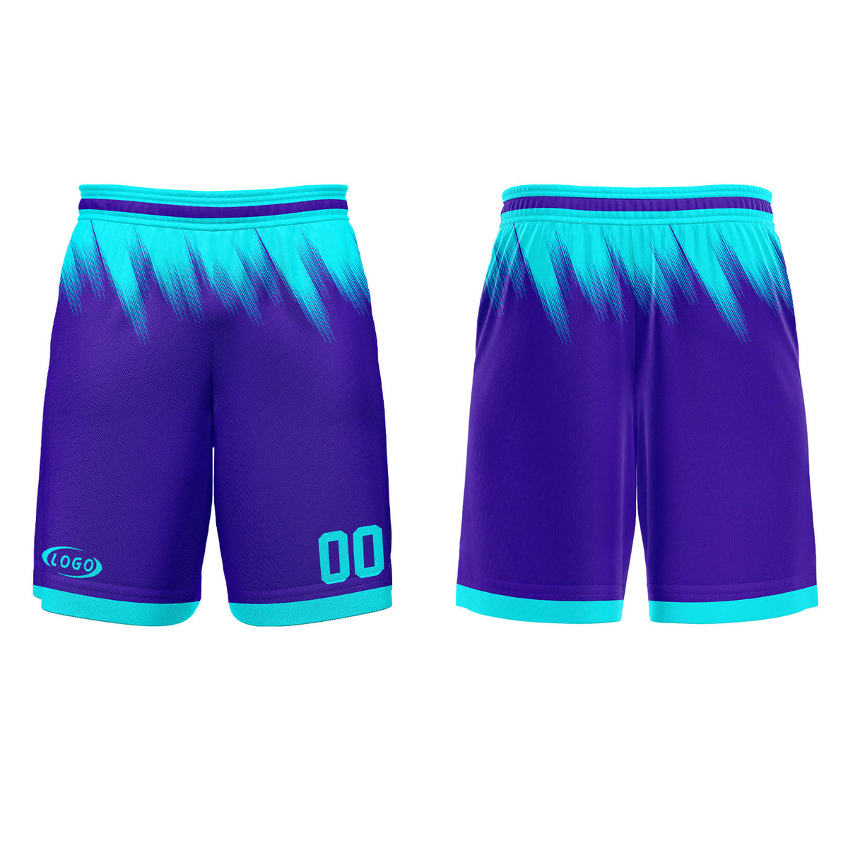 Benutzerdefinierter Lila Hellblau Basketball Jersey Uniform Anzug gedruckt Ihr Logo Name Nummer