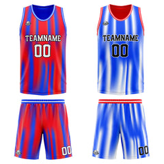 Benutzerdefinierte Reversible Basketball Jersey Personalisierte Print Name Nummer Logo Rot &Royal