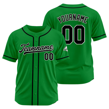 Benutzerdefinierte Authentisch Baseball-Trikot Kelly Grün-Schwarz