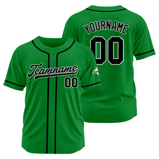 Benutzerdefinierte Authentisch Baseball-Trikot Kelly Grün-Schwarz