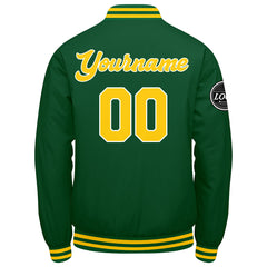 Benutzerdefinierte Verlauf Varsity-Jacke. Letterman-Jacke Grün Gelb