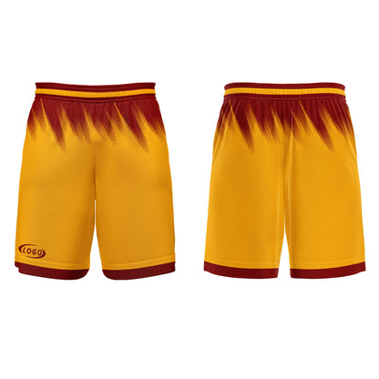 Benutzerdefinierter Gelb Rot Basketball Jersey Uniform Anzug gedruckt Ihr Logo Name Nummer