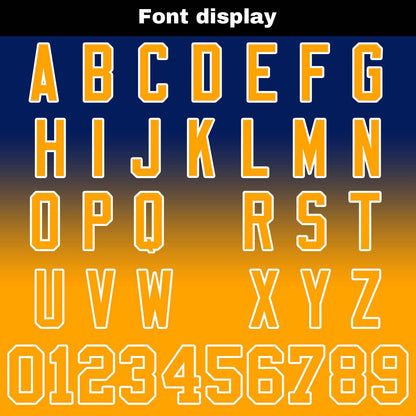 Benutzerdefinierte Gradient Fußball Trikots Personalisierte Name Nummer Logo Marine &Orange