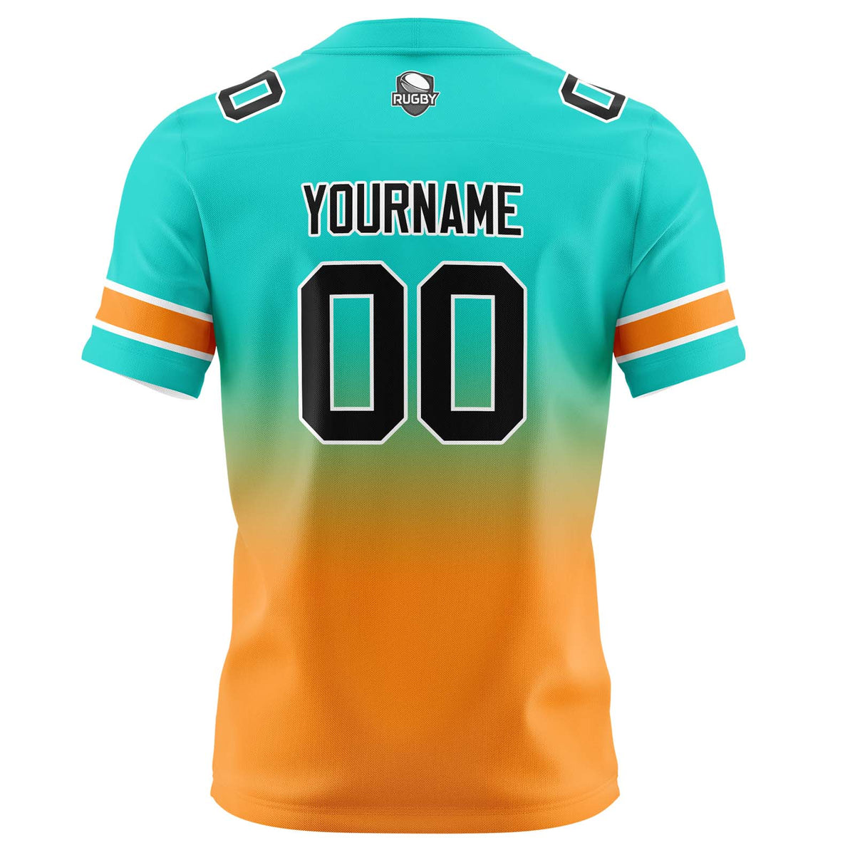 Benutzerdefinierte Gradient Fußball Trikots Personalisierte Name Nummer Logo Teal&Orange