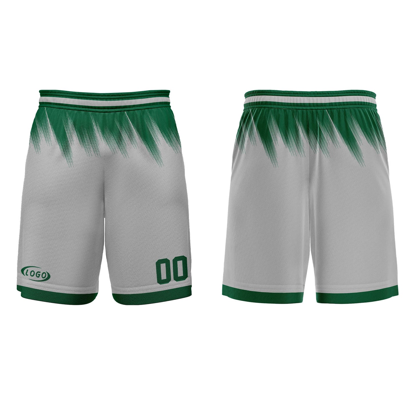Benutzerdefinierter Grau Grün Basketball Jersey Uniform Anzug gedruckt Ihr Logo Name Nummer