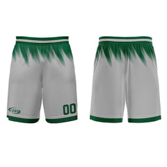 Benutzerdefinierter Grau Grün Basketball Jersey Uniform Anzug gedruckt Ihr Logo Name Nummer