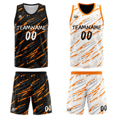 Benutzerdefinierte Reversible Basketball Jersey Personalisierte Print Name Nummer Logo Schaden-Orange