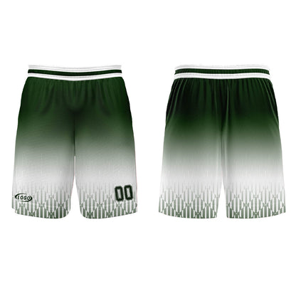 Benutzerdefinierter Weiß Grün Farbverlauf Basketball Jersey Uniform Anzug gedruckt Ihr Logo Name Nummer