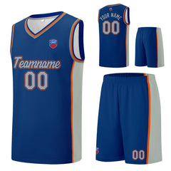 Individuelle Basketball-Jersey-Shorts für Männer und Frauen. Gestickter und gedruckter Name, Nummer und Logo Royal&Grey