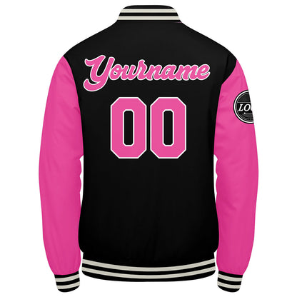 Benutzerdefinierte Verlauf Varsity-Jacke. Letterman-Jacke Pink