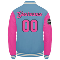 Benutzerdefinierte Verlauf Varsity-Jacke. Letterman-Jacke Pink