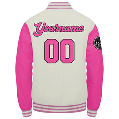 Benutzerdefinierte Verlauf Varsity-Jacke. Letterman-Jacke Pink