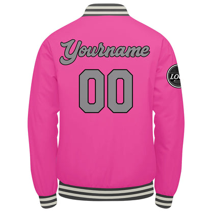 Benutzerdefinierte Verlauf Varsity-Jacke. Letterman-Jacke Pink