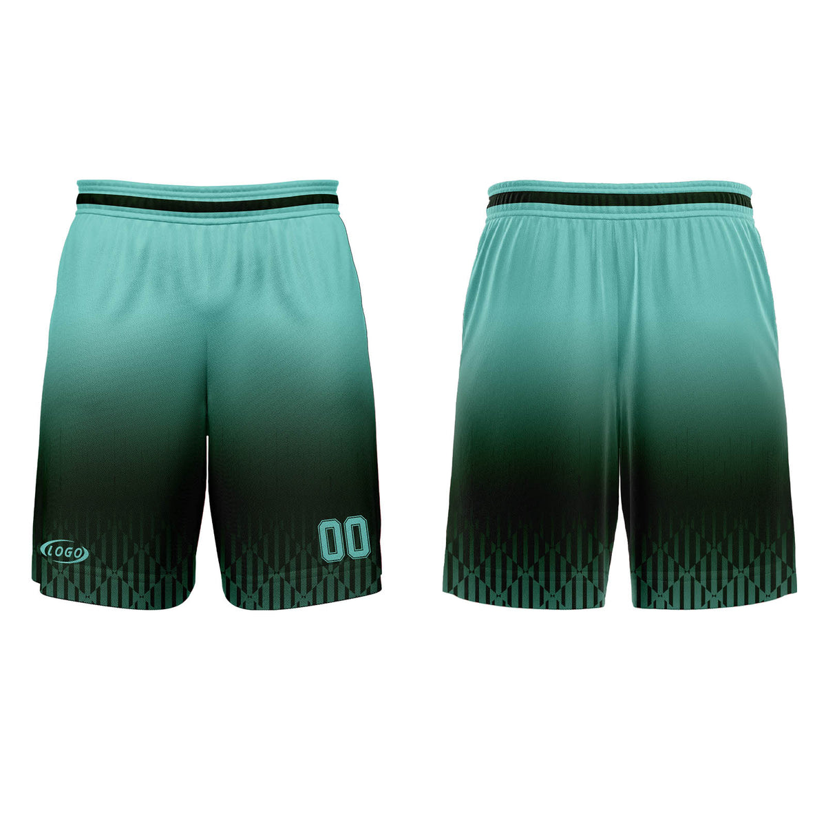 Benutzerdefinierter Olivgrün Blau Farbverlauf Basketball Jersey Uniform Anzug gedruckt Ihr Logo Name Nummer