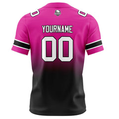 Benutzerdefinierte Rose & Schwarz Gradient Fußball Trikots Personalisierter Name Nummer Logo