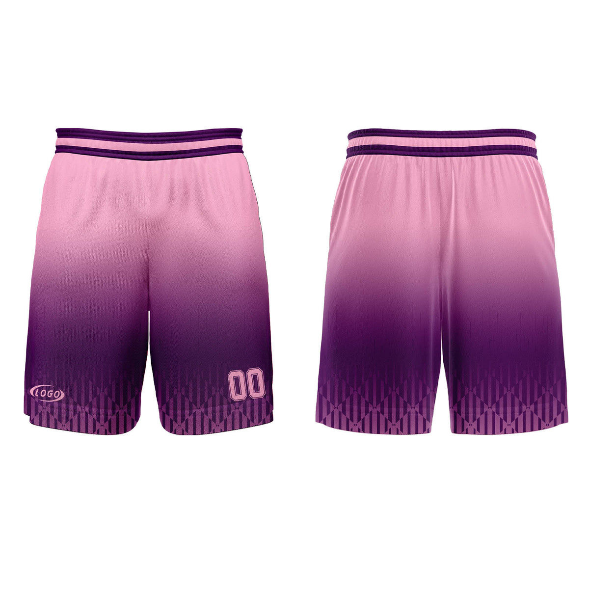 Benutzerdefinierter Lila Rosa Farbverlauf Basketball Jersey Uniform Anzug gedruckt Ihr Logo Name Nummer