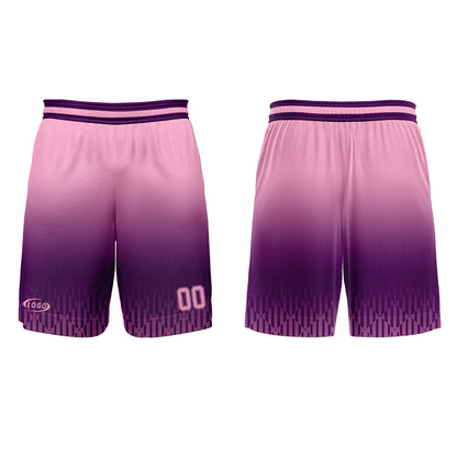 Benutzerdefinierter Lila Rosa Farbverlauf Basketball Jersey Uniform Anzug gedruckt Ihr Logo Name Nummer