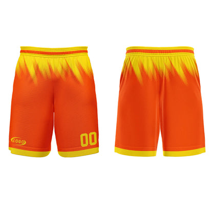Benutzerdefinierter Orange Gelb Basketball Jersey Uniform Anzug gedruckt Ihr Logo Name Nummer