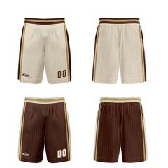 Benutzerdefinierte Cremebraun Reversible Basketball Jersey Personalisierte Drucken Name Nummer Logo