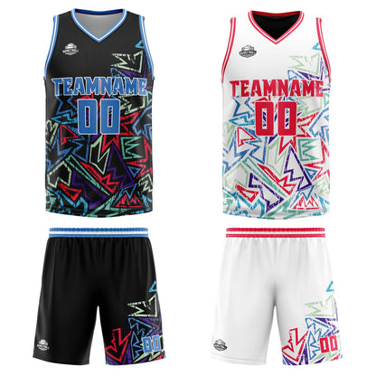 Benutzerdefinierte Blau Reversible Basketball Jersey Personalisierte Print Name Nummer Logo