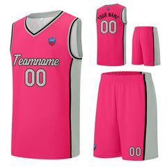 Individuelle Basketball-Jersey-Shorts für Männer und Frauen. Gestickter und gedruckter Name, Nummer und Logo Rosa