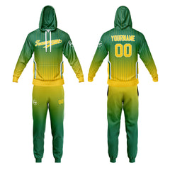 Benutzerdefiniert Gras Grün Gelb Tarnung Sport Jersey Satz Trainingsanzug Zur Seite fahren Kapuzenpullover Oberteile und Hose Satz Königlich