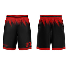 Benutzerdefinierter Schwarz Rot Basketball Jersey Uniform Anzug gedruckt Ihr Logo Name Nummer