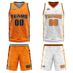 Benutzerdefinierte Orange Reversible Basketball Jersey Personalisierte Print Name Nummer Logo