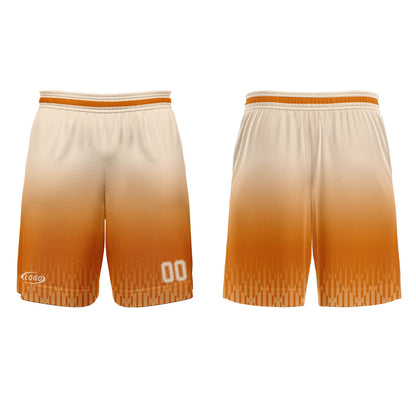 Benutzerdefinierter Orange Cremeweiß Farbverlauf Basketball Jersey Uniform Anzug gedruckt Ihr Logo Name Nummer