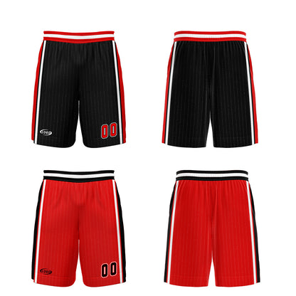 Benutzerdefinierte Schwarz Rot Reversible Basketball Jersey Personalisierte Drucken Name Nummer Logo