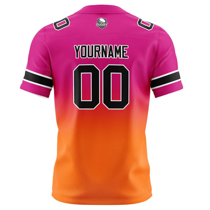 Benutzerdefinierte Gradient Fußball Trikots Personalisierte Name Nummer Logo Rose&Orange