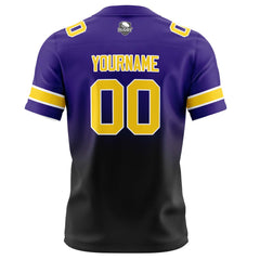 Benutzerdefinierte Lila & Schwarz Gradient Fußball Trikots Personalisierter Name Nummer Logo