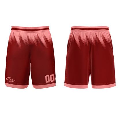 Benutzerdefinierter Rot Pink Basketball Jersey Uniform Anzug gedruckt Ihr Logo Name Nummer