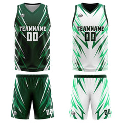 Benutzerdefinierte Drak Grün Reversible Basketball Jersey Personalisierte Print Name Nummer Logo