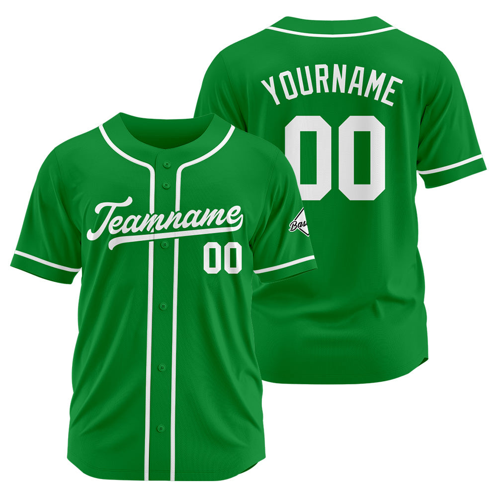 Benutzerdefinierte Authentisch Baseball-Trikot Kelly Grün-Weiß