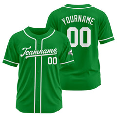 Benutzerdefinierte Authentisch Baseball-Trikot Kelly Grün-Weiß
