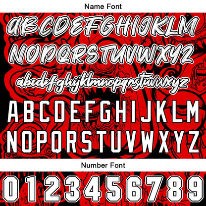 Benutzerdefinierte Baseball Jersey Personalisierte Baseball Shirt genäht und Druck Monster-Rot