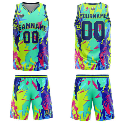 Benutzerdefinierter Grün Basketball Jersey Uniform Anzug gedruckt Ihr Logo Name Nummer