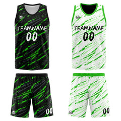 Benutzerdefinierte Reversible Basketball Jersey Personalisierte Print Name Nummer Logo Schaden-Grün