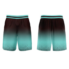 Benutzerdefinierter Cyan Dunkelbraun Farbverlauf Basketball Jersey Uniform Anzug gedruckt Ihr Logo Name Nummer
