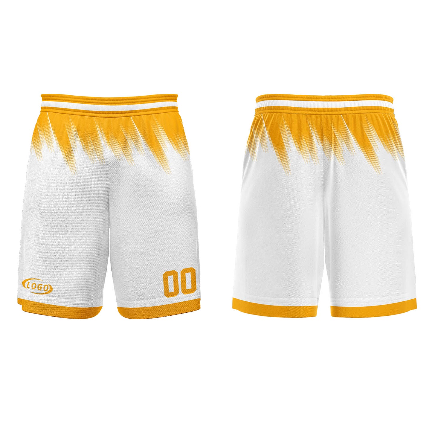 Benutzerdefinierter Weiß Gelb Basketball Jersey Uniform Anzug gedruckt Ihr Logo Name Nummer