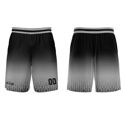 Benutzerdefinierter Grau Schwarz Farbverlauf Basketball Jersey Uniform Anzug gedruckt Ihr Logo Name Nummer
