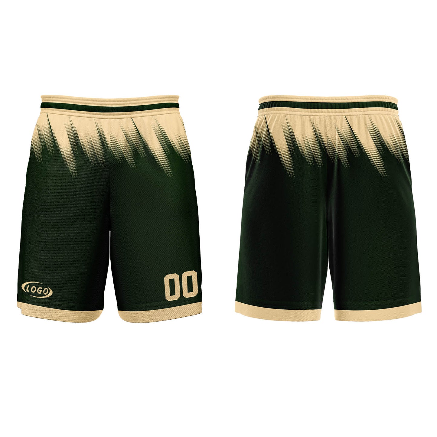 Benutzerdefinierter Olivgrün Creme Basketball Jersey Uniform Anzug gedruckt Ihr Logo Name Nummer
