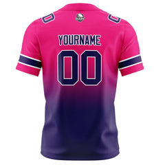 Benutzerdefinierte Rose & Dunkel Lila Gradient Fußball Trikots Personalisierter Name Nummer Logo